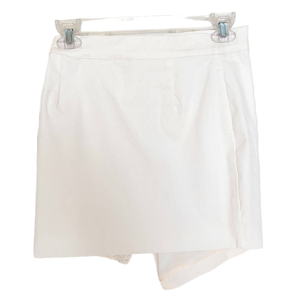 REVOLVE Line and Dot White Angled Zip Lace Pieced Skirt XS - Picture 5 of 9